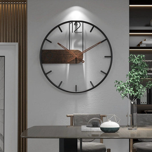 Nero – Grande horloge murale en métal au design minimaliste