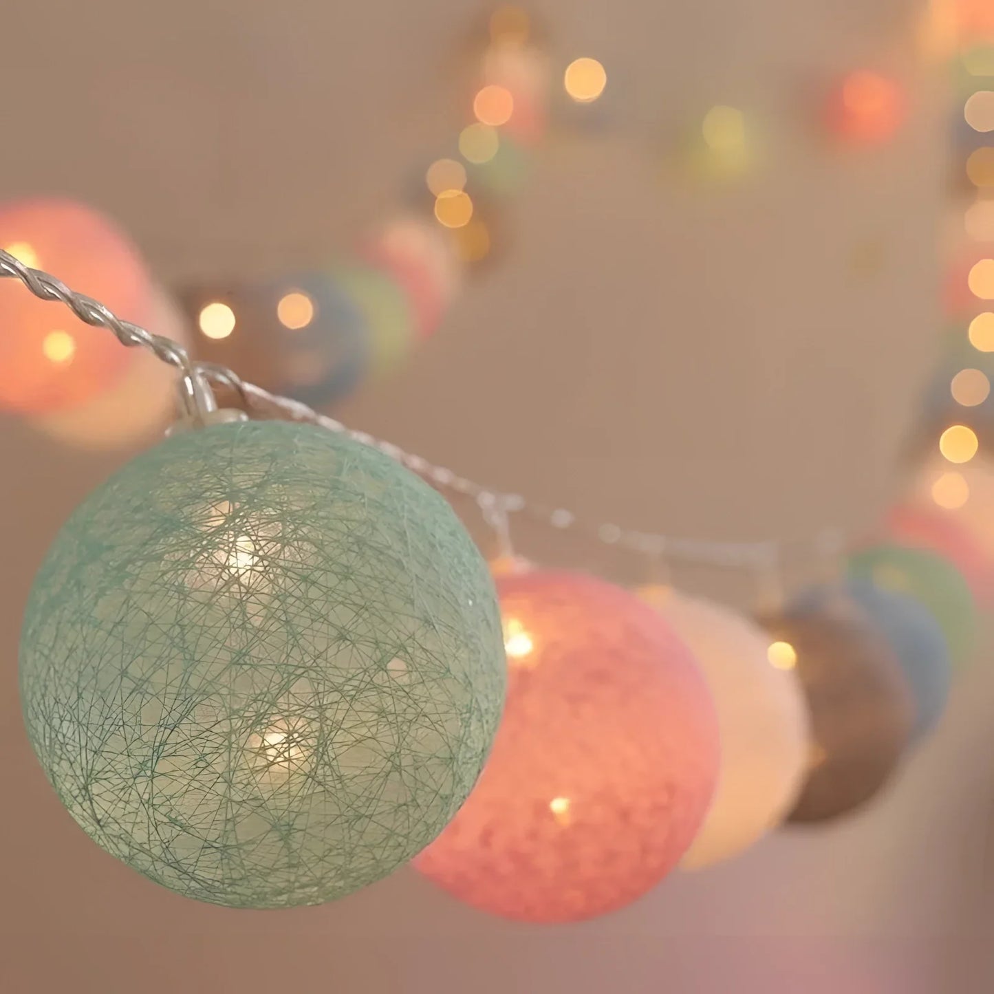 Hazel – Guirlande lumineuse LED colorée en coton
