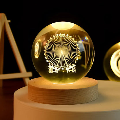 Lyora – Lampe Cristal LED avec Motif 3D