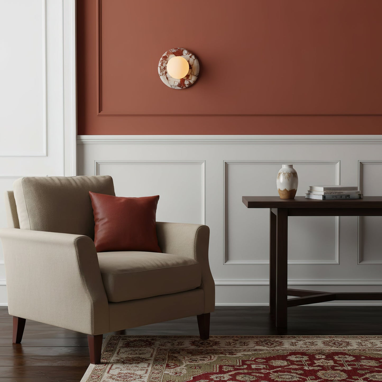 Orli – Applique murale en marbre rouge
