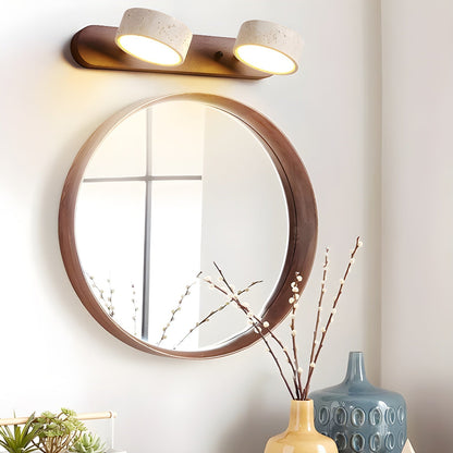 Kira – Applique murale en bois et travertin