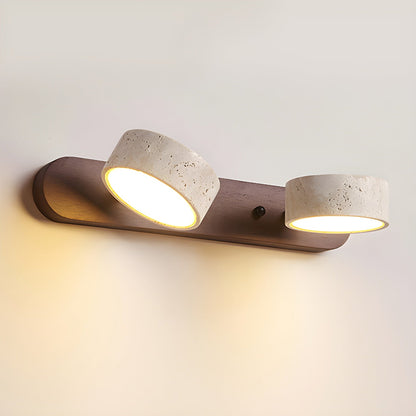 Norr – Support de Lampe Duo en Travertin Applique Murale