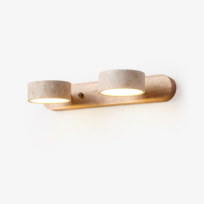 Norr – Support de Lampe Duo en Travertin Applique Murale