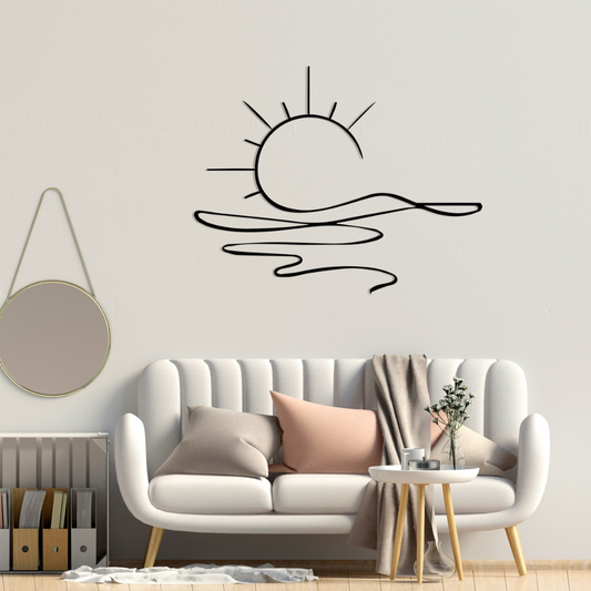 Décoration murale en métal soleil minimaliste