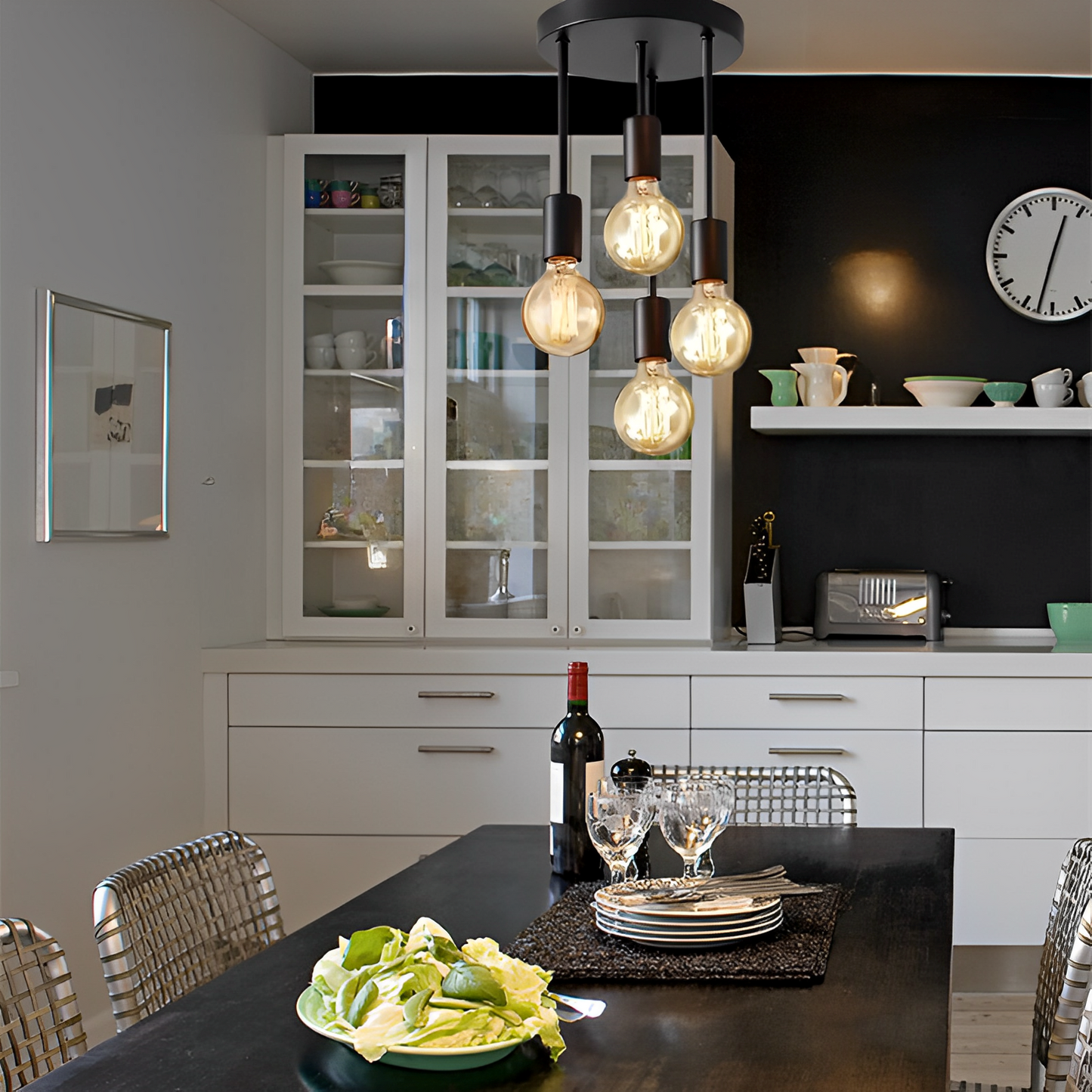 Arden – Lampe de plafond noire avec 4 projecteurs réglables design industriel