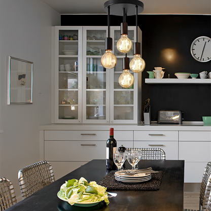 Arden – Lampe de plafond noire avec 4 projecteurs réglables design industriel