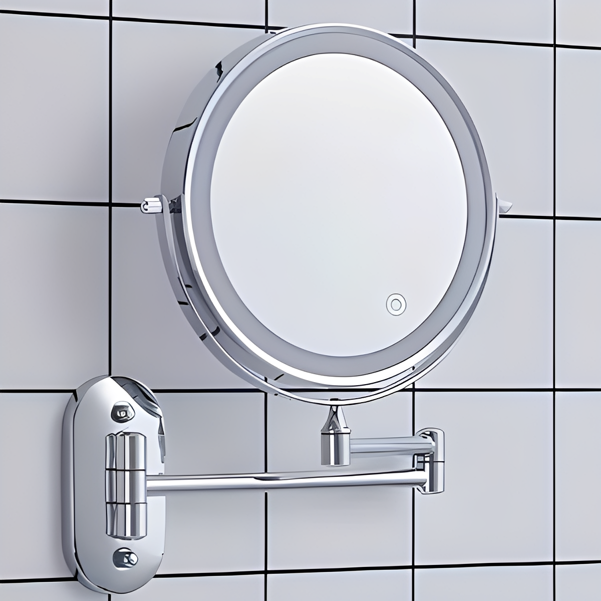 Kaori – Miroir de maquillage LED pliant mural