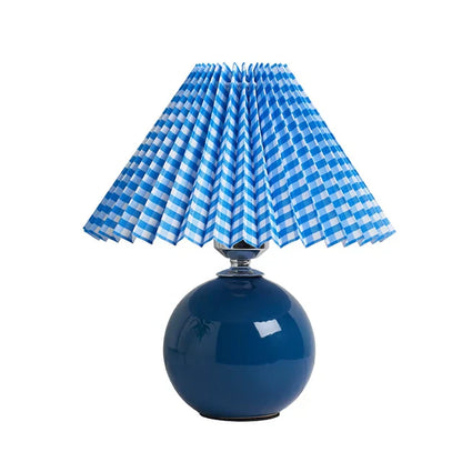 Lampe De Table À Abat-Jour Plissé Au Style Rétro Chic