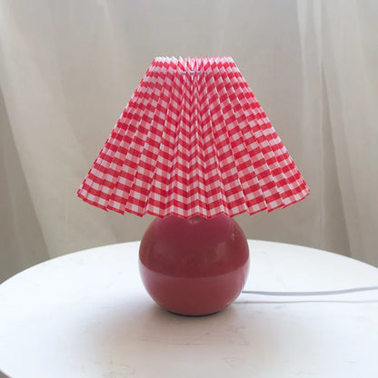 Lampe De Table À Abat-Jour Plissé Au Style Rétro Chic