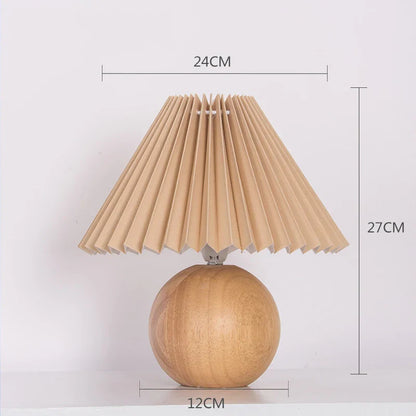 Lampe De Table À Abat-Jour Plissé Au Style Rétro Chic