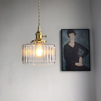 Lyra – Suspension en verre cylindrique vintage