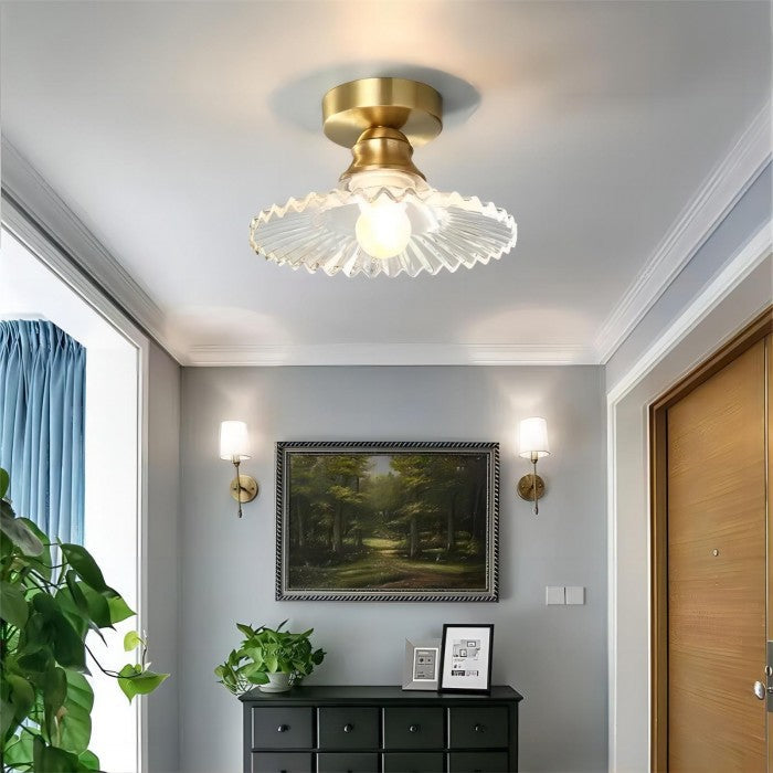 Yani – Lampe nordique vintage en laiton et verre