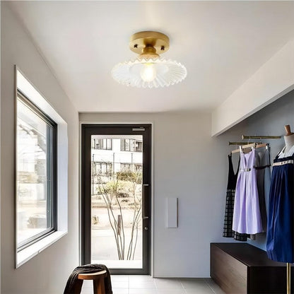 Yani – Lampe nordique vintage en laiton et verre