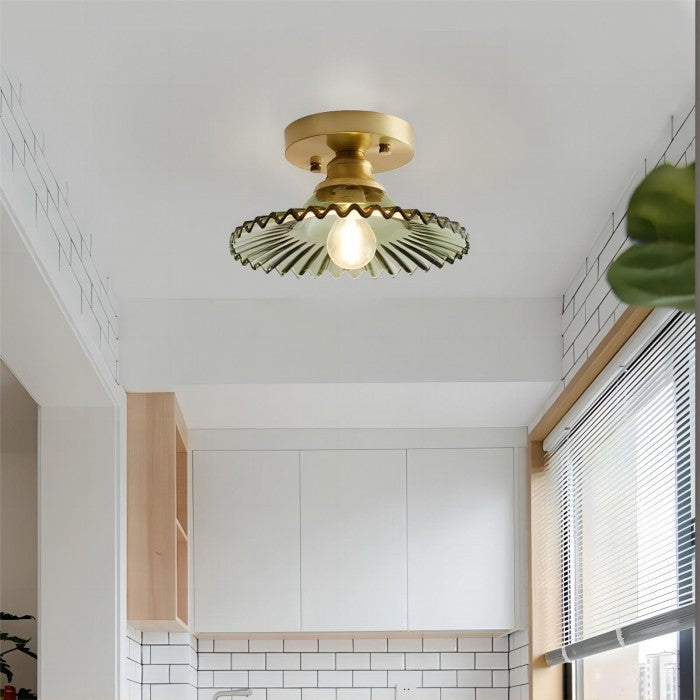 Yani – Lampe nordique vintage en laiton et verre