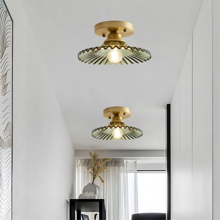 Yani – Lampe nordique vintage en laiton et verre