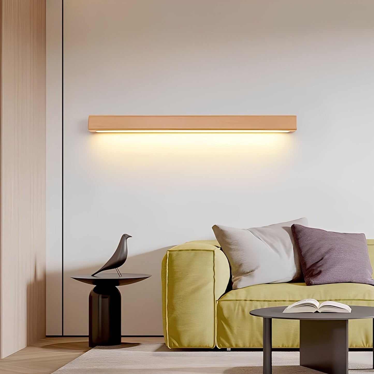 Clyde – Longue Applique Murale dans un Style Simple en Bois