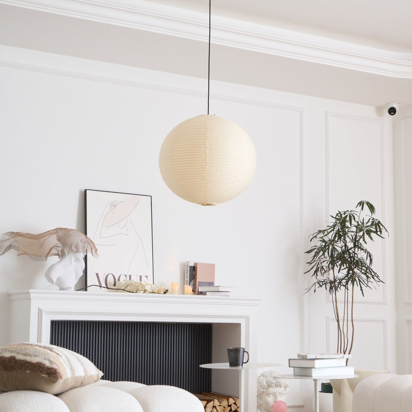 Naoko – Lustre LED Rond en Papier Xuan