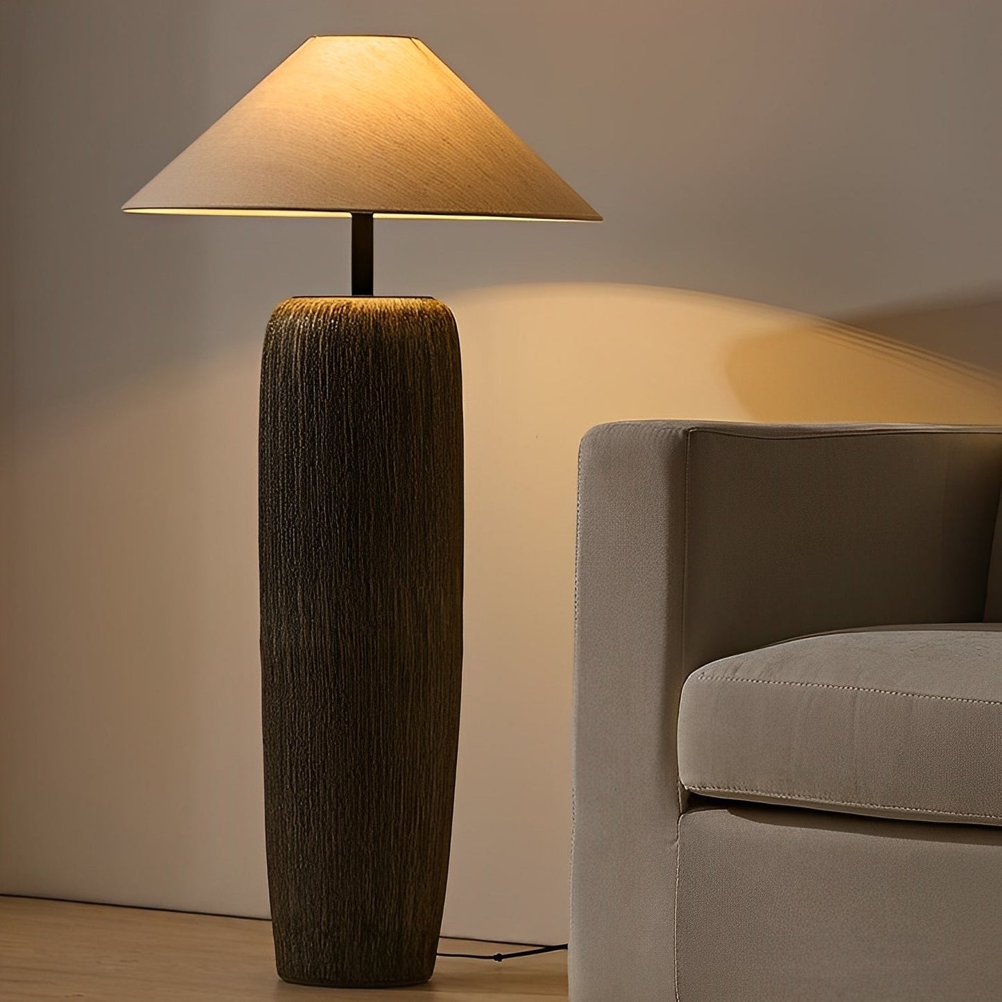 Winnie – Lampe sur pied rustique en bois avec charme vintage