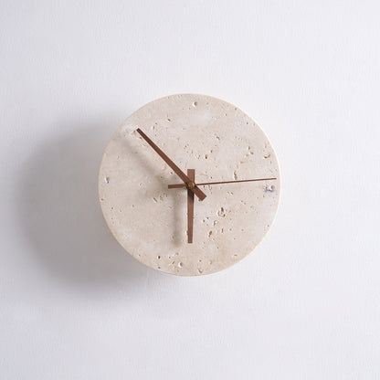 Elin – Applique murale avec horloge en travertin