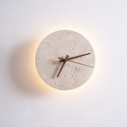 Elin – Applique murale avec horloge en travertin