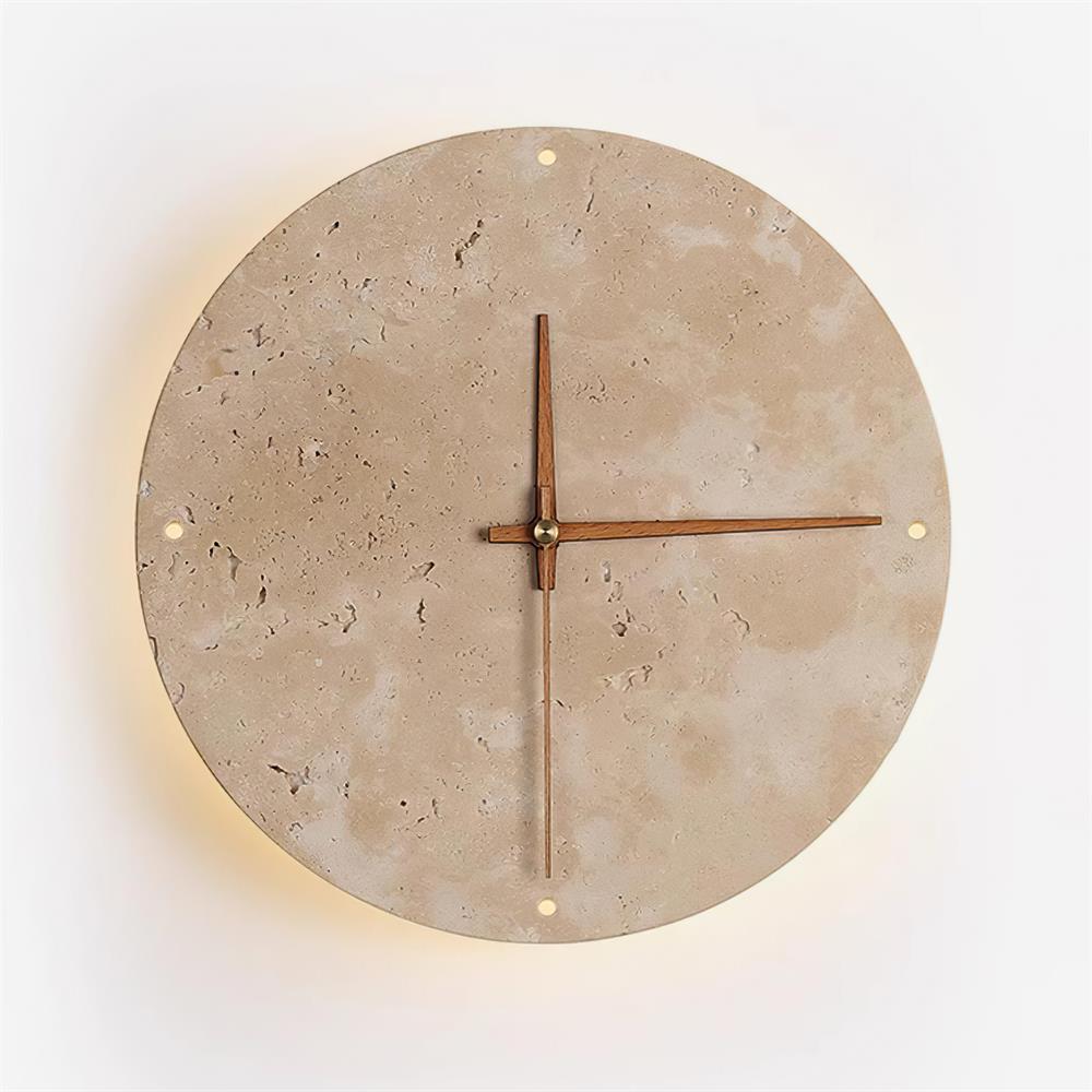 Elin – Applique murale avec horloge en travertin