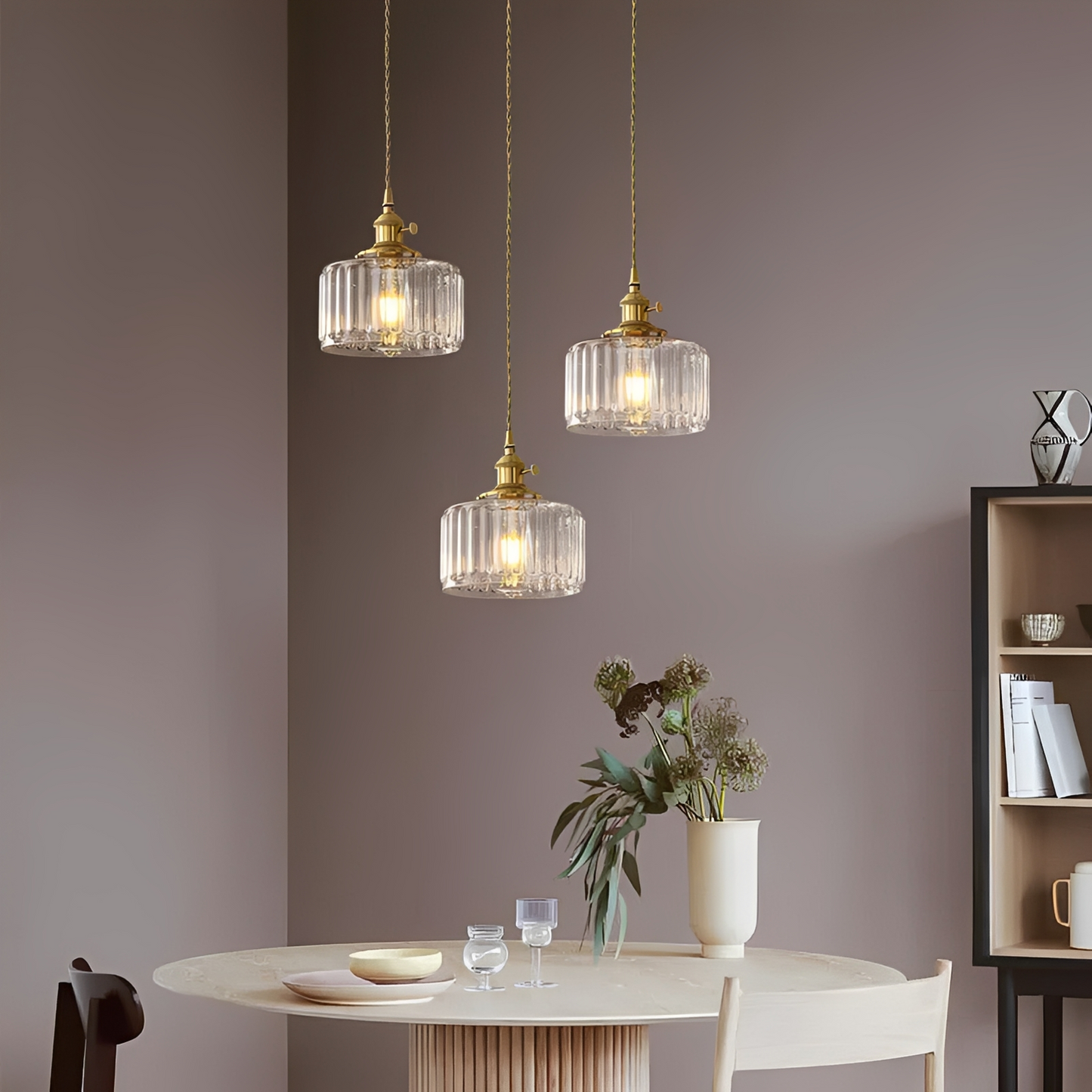 Frieda – Suspension classique en métal et verre