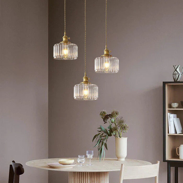 Lyra – Suspension en verre cylindrique vintage