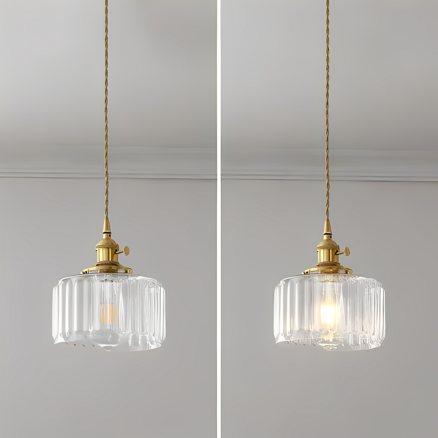 Frieda – Suspension classique en métal et verre