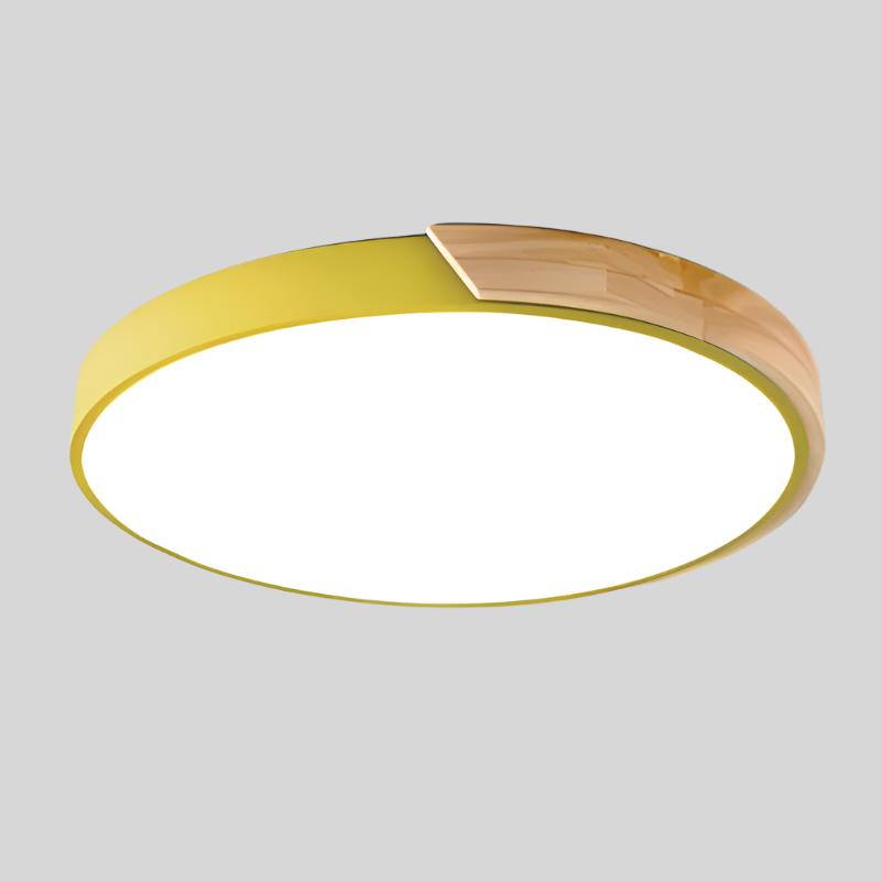 NordMacaron – Plafonnier en bois rond au style scandinave doux