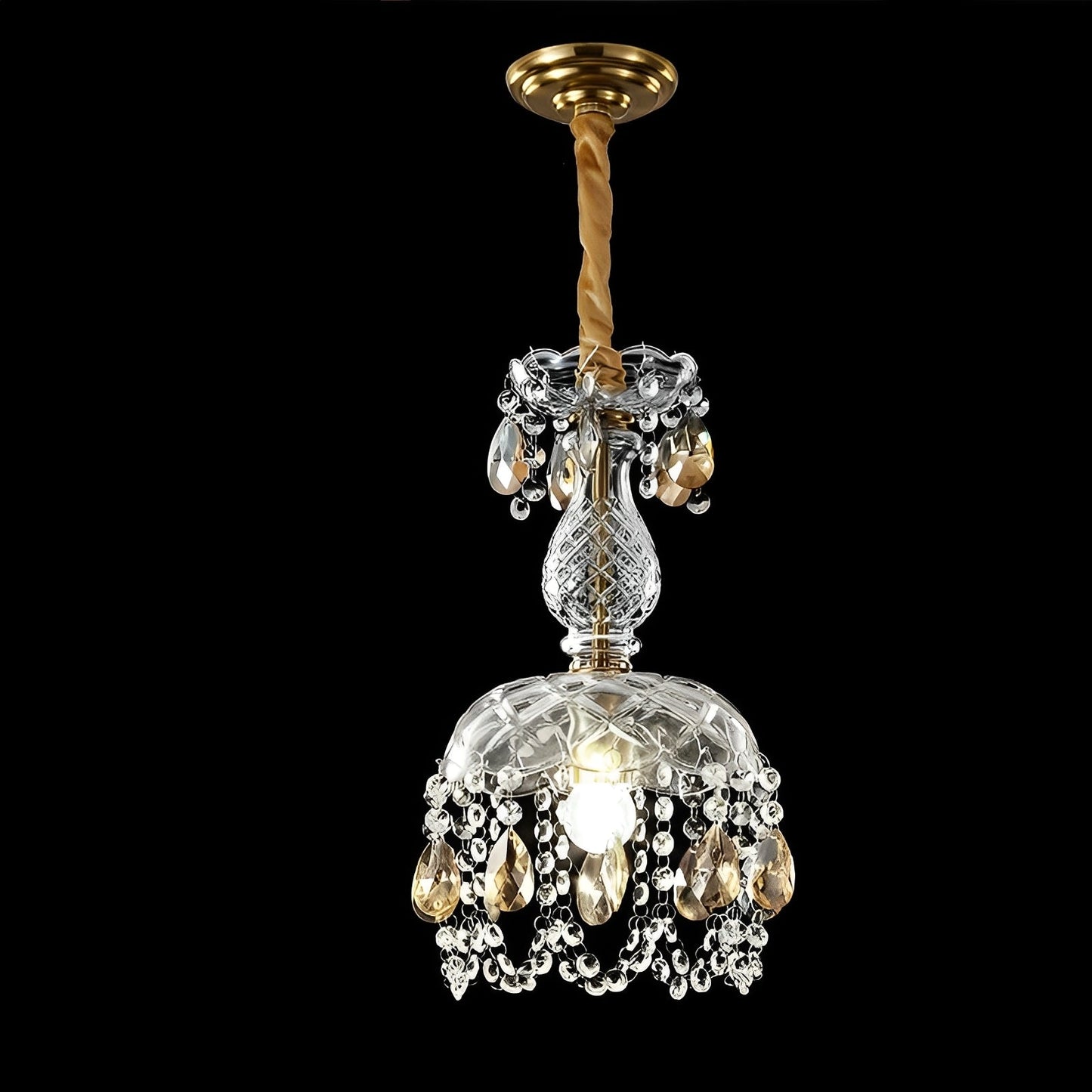 Talu – Abat-jour suspendu en rotin rustique pour style Boho et campagnard