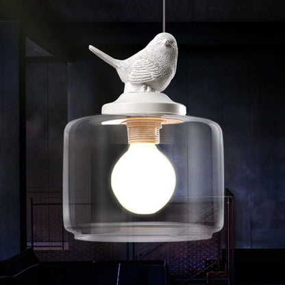 Liora – Suspension en verre motif oiseau