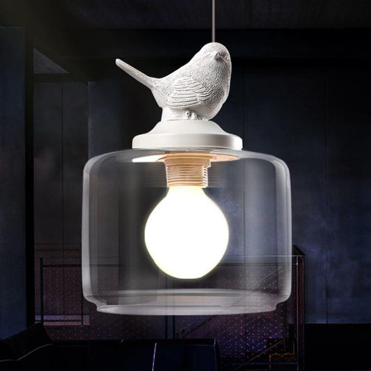 Liora – Suspension en verre motif oiseau