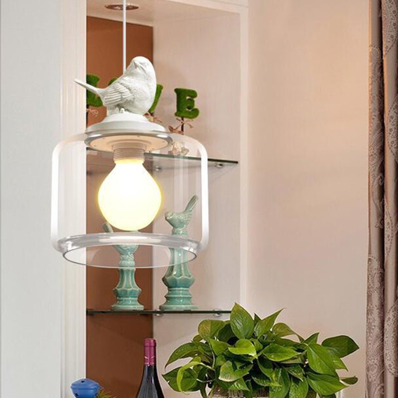 Liora – Suspension en verre motif oiseau