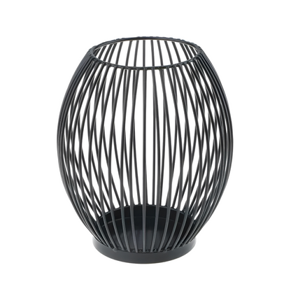 Kuro – Bougeoir en métal noir avec motif ajouré
