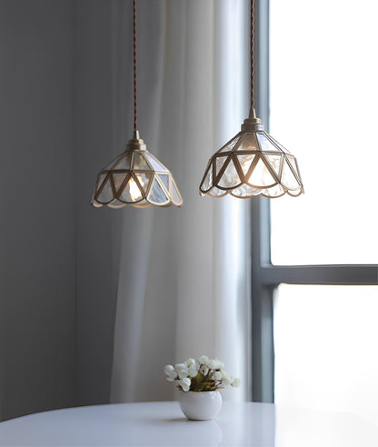 Clara – Suspension en verre avec câble en tissu