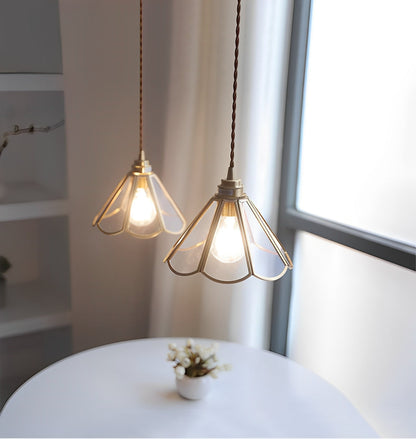 Clara – Suspension en verre avec câble en tissu