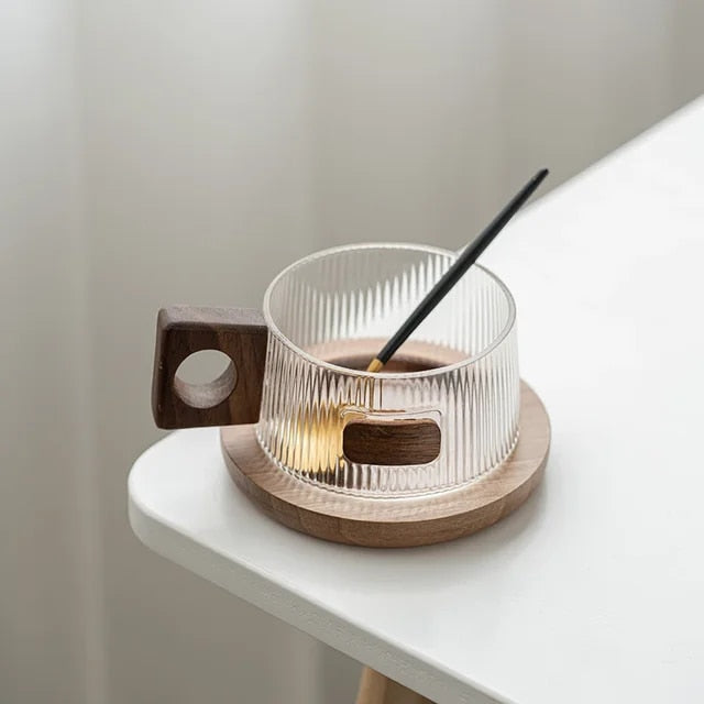 Wilross – Ensemble de tasses à café en bois de noyer