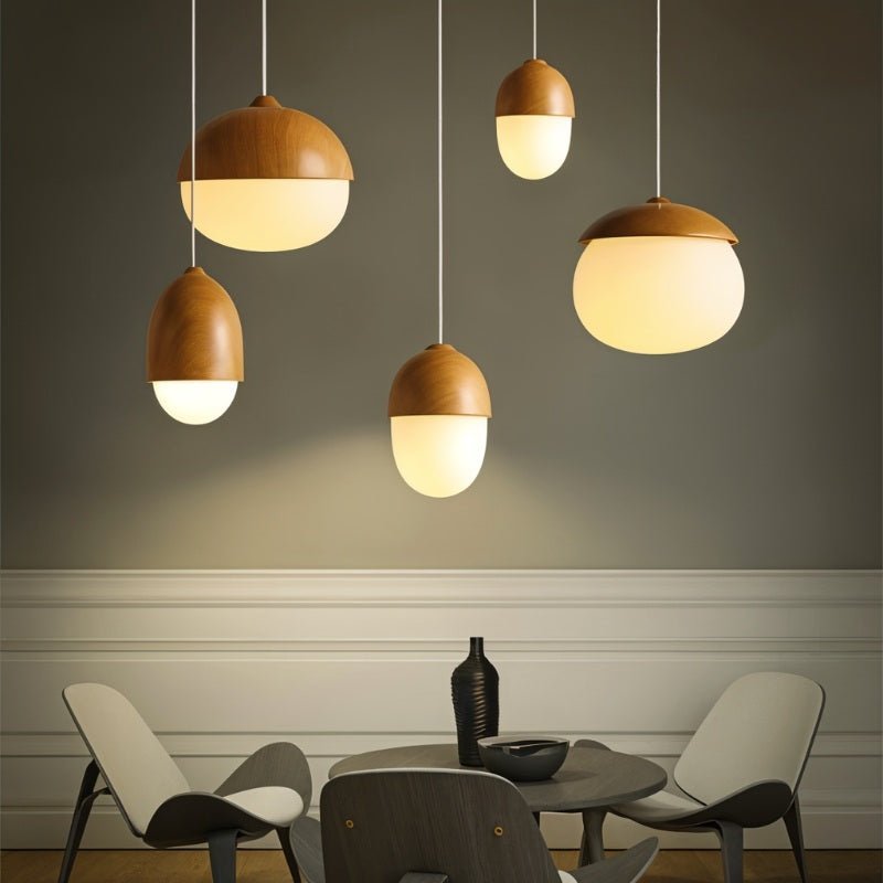 Lykke – Suspension moderne en apparence bois