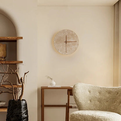 Solin – Horloge murale ronde en pierre