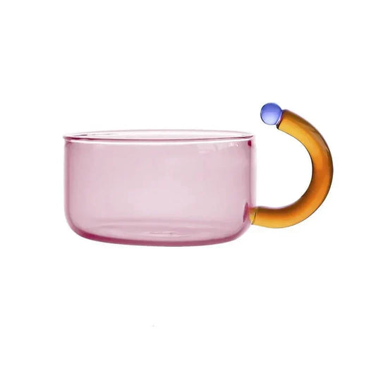 Service à thé en verre coloré – Élégance et contrastes raffinés