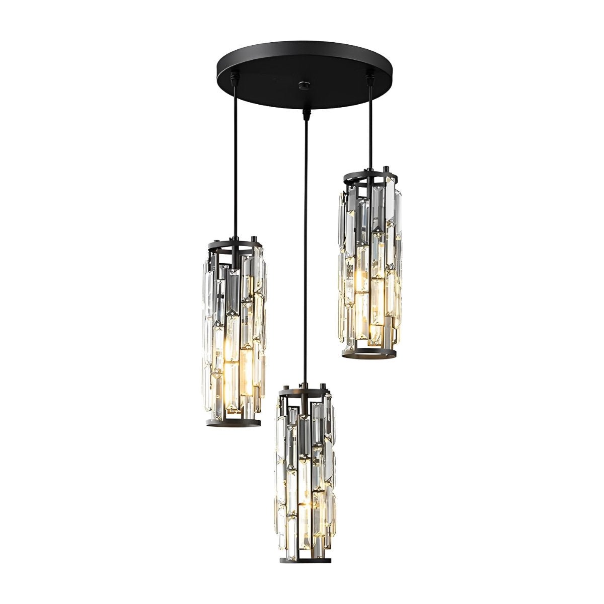 Seraphina – Suspension Créative en Fer, Cristal et Verre