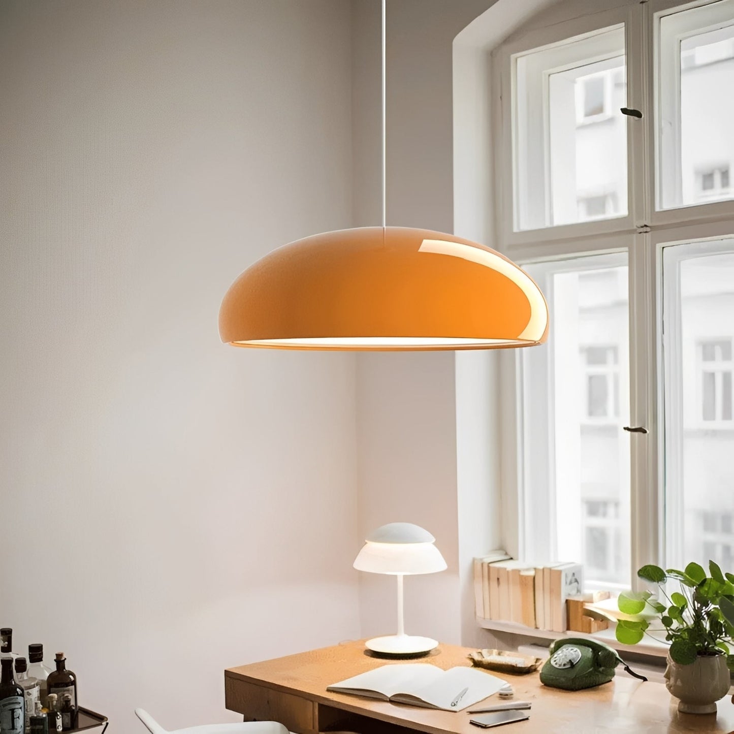 Soren – Suspension moderne orange pour restaurant