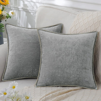 Audrey – Housse de coussin en chenille pour accents déco luxueux