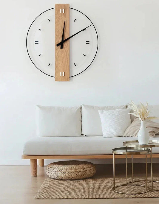 Horloge murale en bois avec tic-tac silencieux