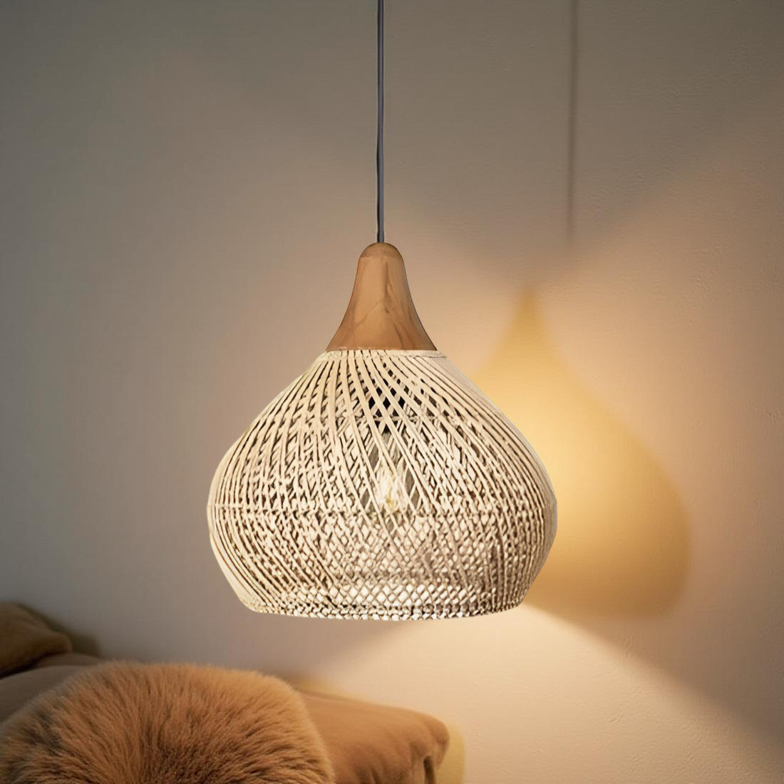Yuji – Suspension en rotin Boho