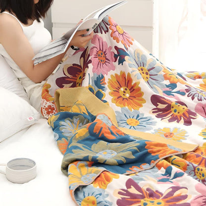 Flora – Couverture en coton avec motif floral