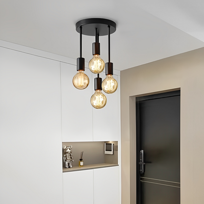 Arden – Lampe de plafond noire avec 4 projecteurs réglables design industriel