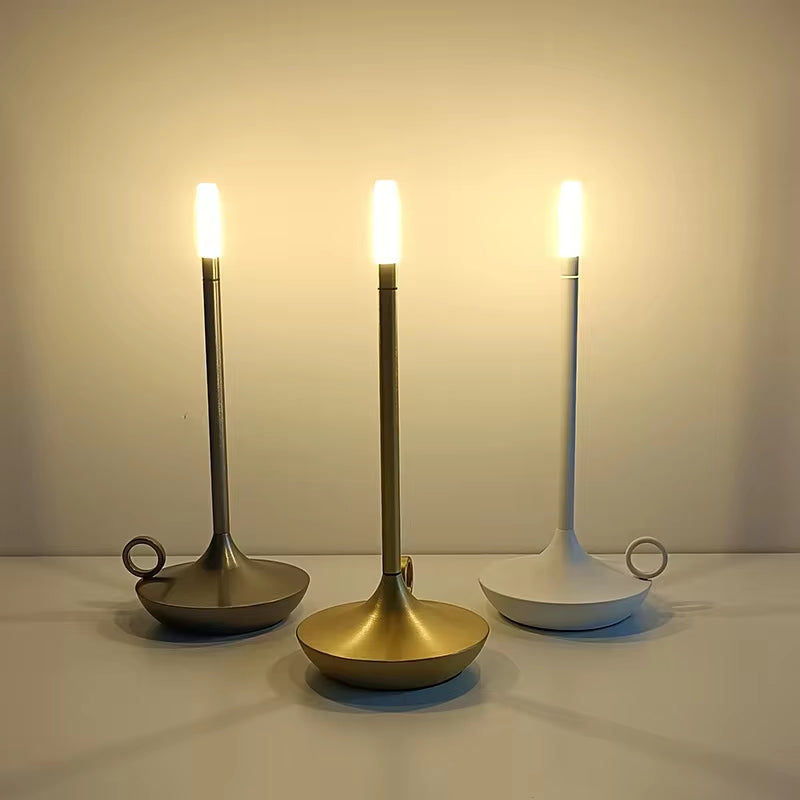 Elina – Lampe de table rétro portable avec effet bougie