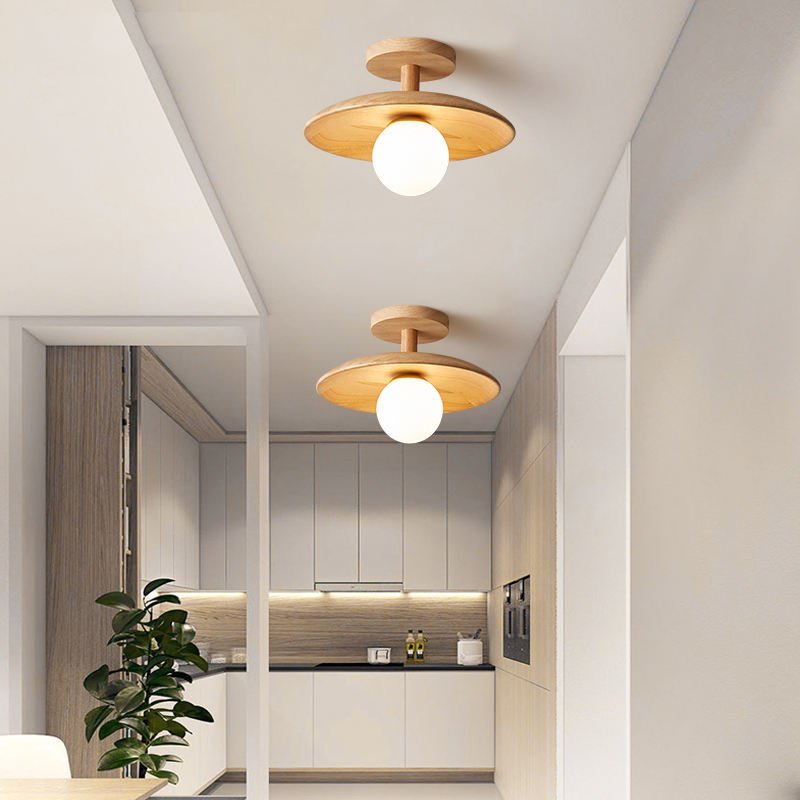 NatureZen – Lampe de plafond japonaise en matériaux naturels