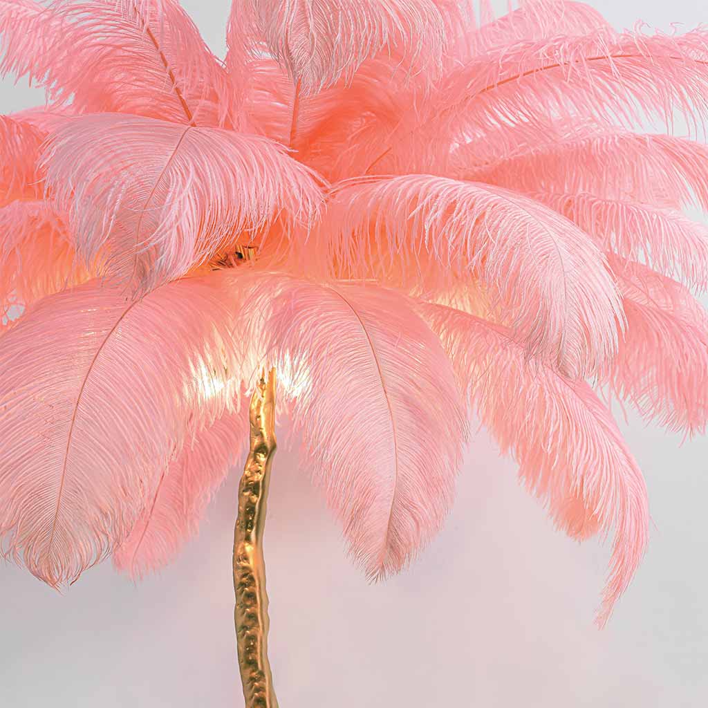 Felicitas – Lampe de sol décorative en résine et plumes